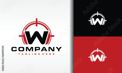 letter W bullet target logo