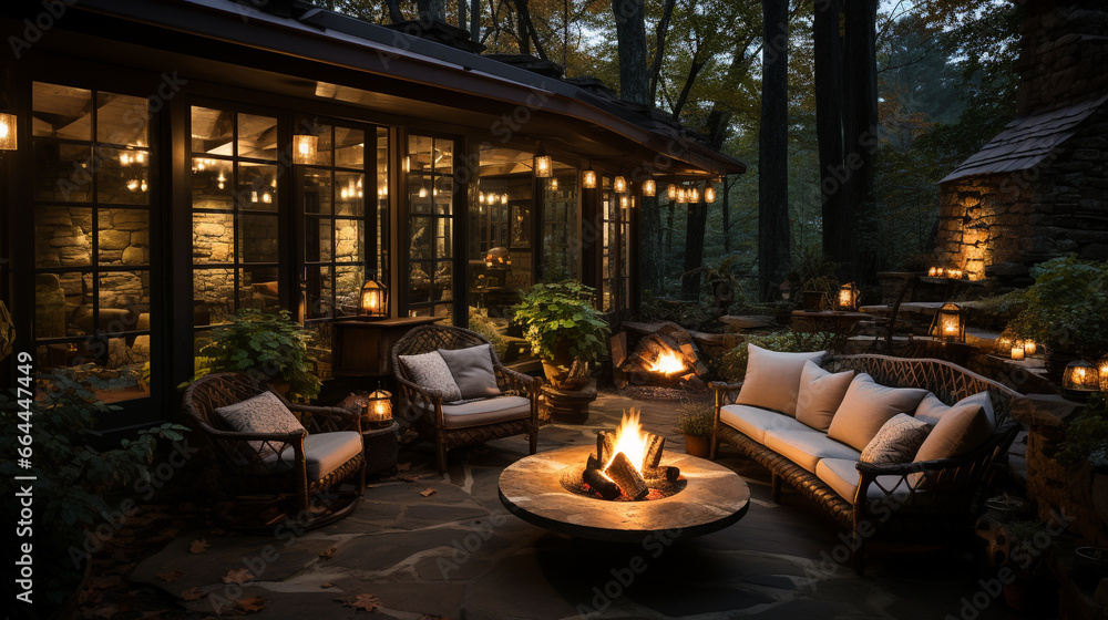 Cozy and inviting outdoor seating area Cozy and inviting outdoor seating area