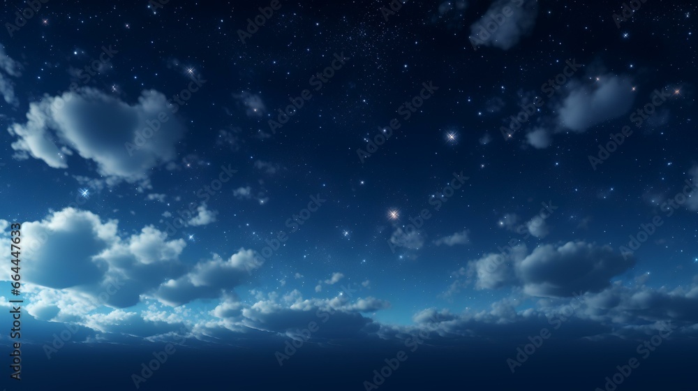 Fluffy volumetric cloud at night against a dark blue background