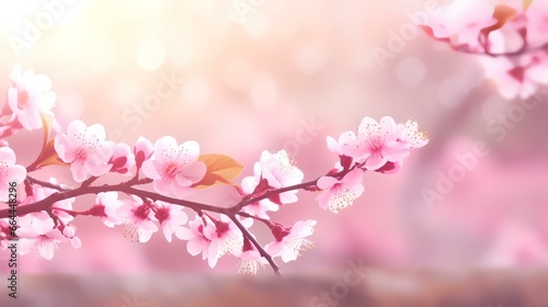 Spring border or background art with pink blossom © Tayyab