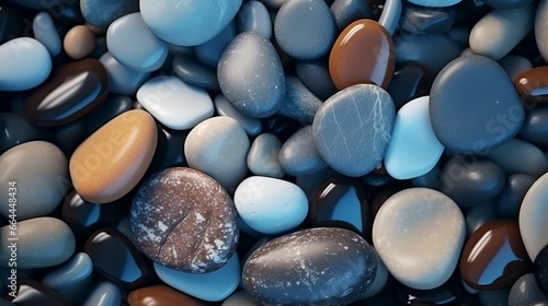 Web banner abstract smooth round pebbles sea texture