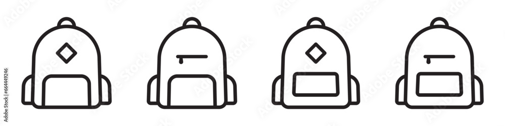 Backpack icon. School bag icon, vector illustration Backpack icon. School bag icon, vector illustration