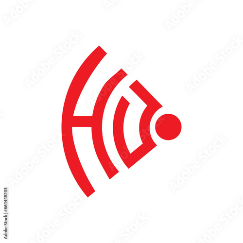 HD letter logo design.HD creative initial HD letter logo design. HD creative initials letter logo concept.
