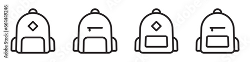 Backpack icon. School bag icon, vector illustration