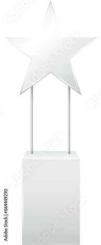 Advertising promotional stands. Realistic modern simple rack or counters multiple promotional desk with sign top clean empty promo tables with signboard white mockup illustration