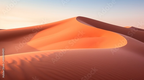 Sand dunes in the desert. Beautiful sand desert landscape