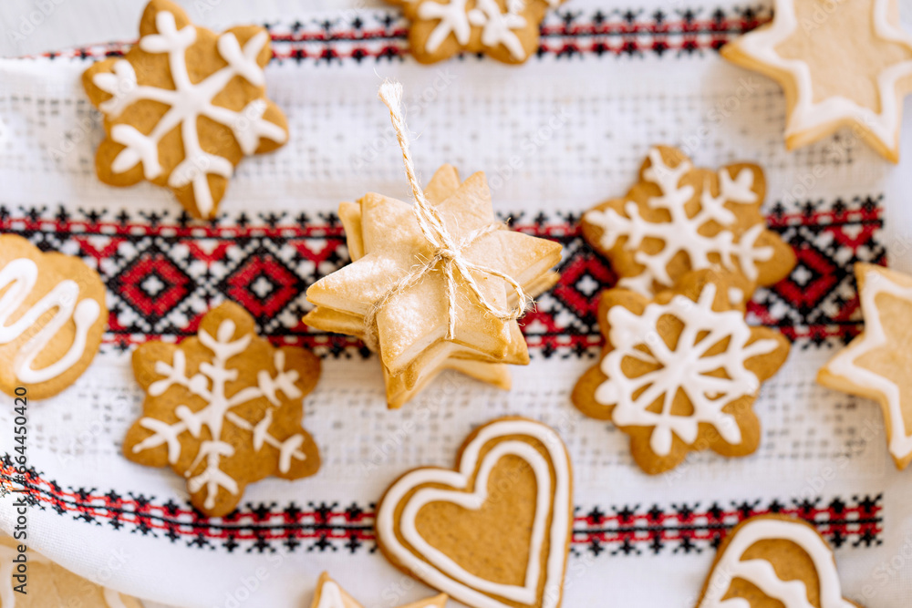 Fototapeta premium background with traditional Ukrainian cookies