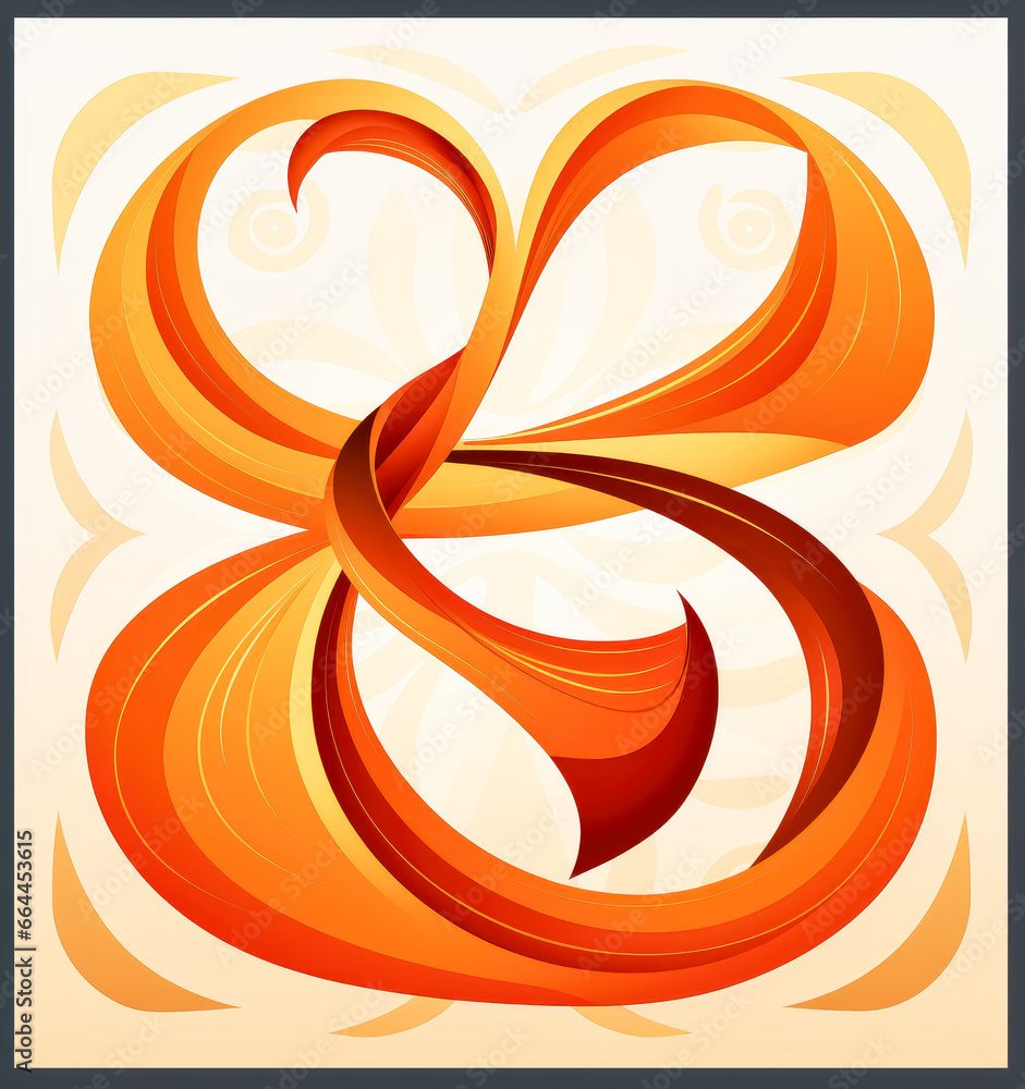 Abstract orange and red ribbon design on a white background. Abstract orange and red ribbon design on a white background.