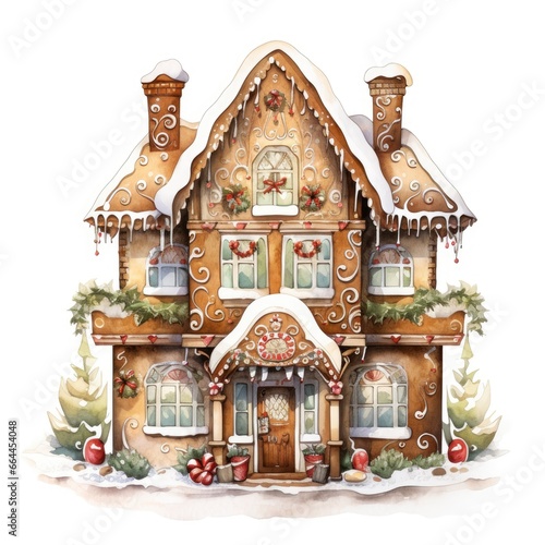 christmas gingerbread house with christmas decoration