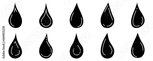 Doodle water drop. Hand drawn sketch illustration of droplets or tears. Vector for print, web, mobile and infographics