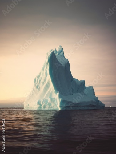 Glacier Iceberg in morning light.