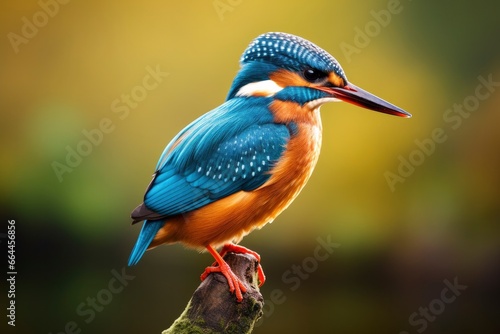 Kingfisher sitting on the tree branch.