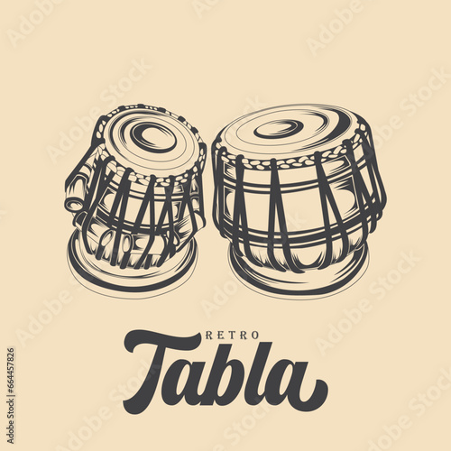 Retro Tabla Drawing