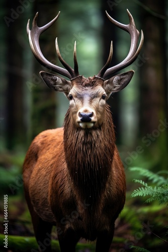 Close up of red deer stag. © MSTASMA