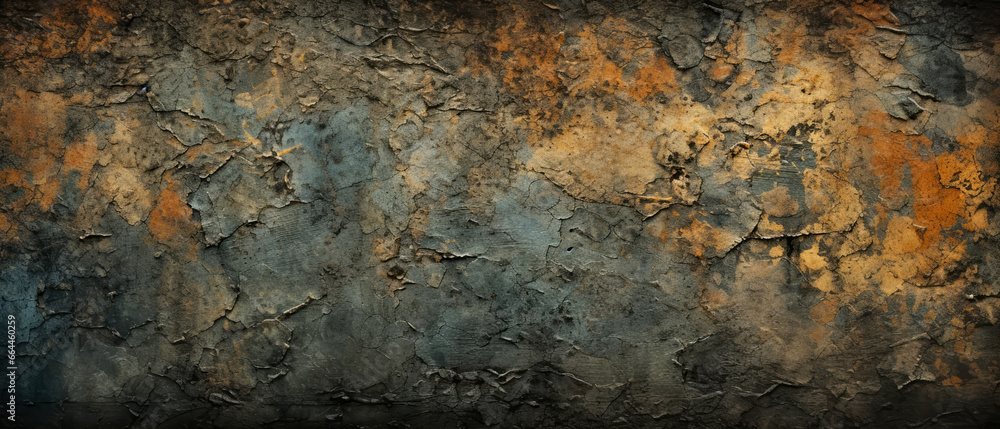Grey stucco with golden shimmer texture. Grunge, abstract concrete background.Generative ai. Grey stucco with golden shimmer texture. Grunge, abstract concrete background.Generative ai.