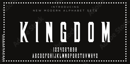 KINGDOM Luxury Minimal style alphabet fonts . Modern abstract vector typeface letters. Tech lines font typography logo design
