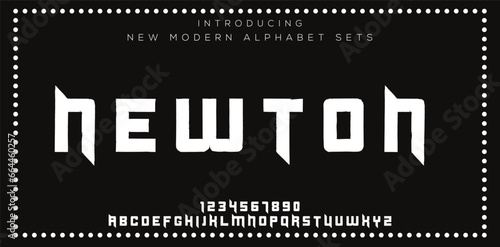 NEWTON Luxury Minimal style alphabet fonts . Modern abstract vector typeface letters. Tech lines font typography logo design