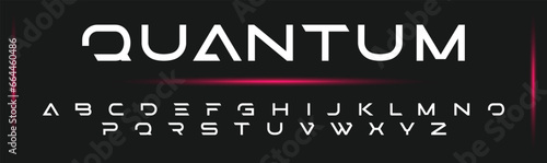 QUANTUM Luxury Minimal style alphabet fonts . Modern abstract vector typeface letters. Tech lines font typography logo design