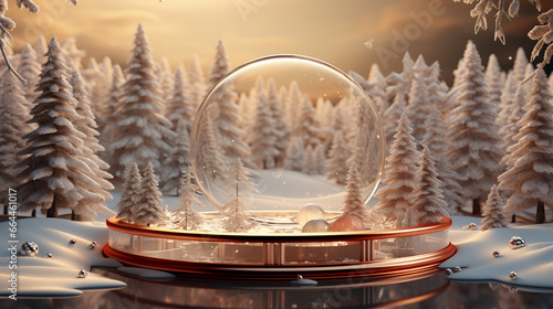 Christmas background with cylindrical podium for promotions. generative ai