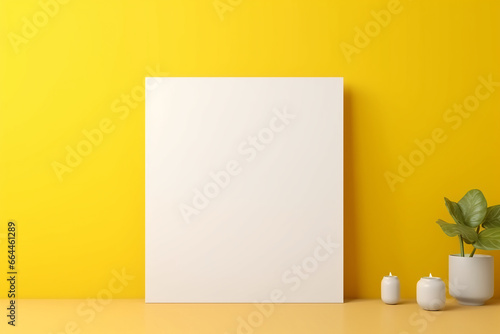 Frame mockup, ISO A paper size. White poster mockup standing on the floor