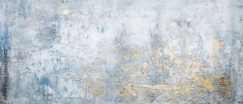  Light Blue textured background with golden shimmer. Grunge, abstract concrete background. Decorative stucco, painting. Generative ai.