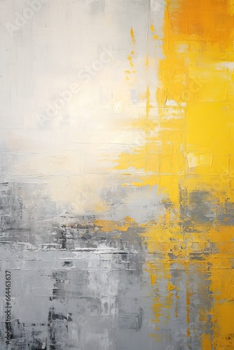 grey and yellow abstract palette knife painting vertical portrait background - traditional art textured backdrop - painting design element for art schools and art therapy - generative ai