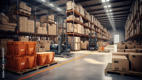 automated warehouse 3d rendering image