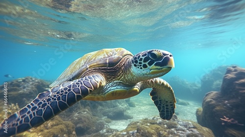 Sea turtle in the Galapagos Islands  photographed .