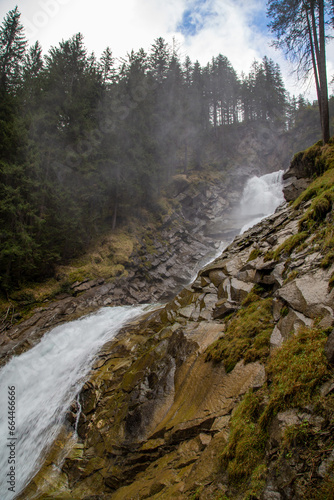 Austria. Alps. Krimmler waterfall 1460 m.