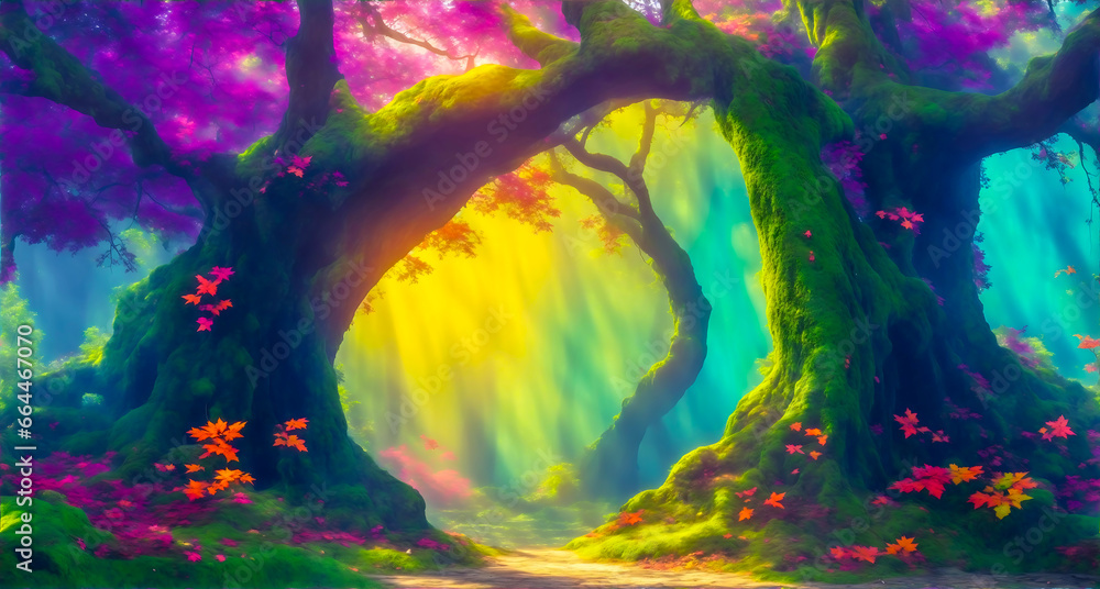 Nature With Colorful Fantasy Land 