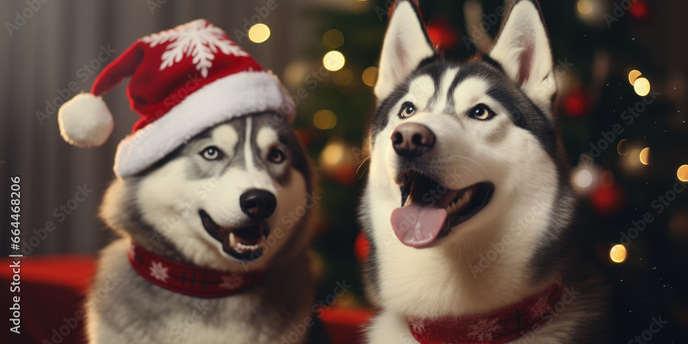 siberian husky dog Christmas clothing