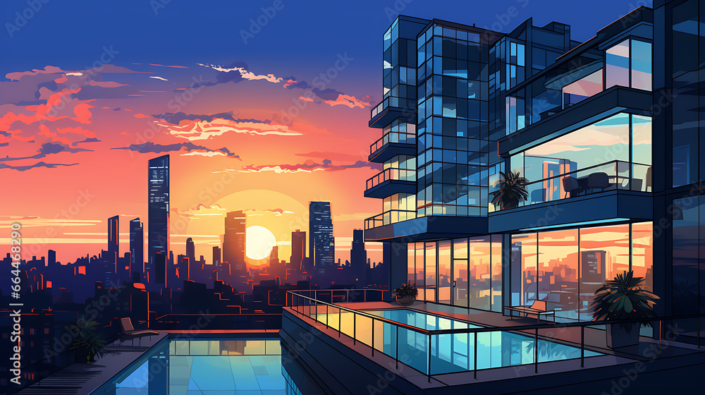 a contemporary residential tower with panoramic views, luxury amenities ... - Residential Towers With Panoramic City Views