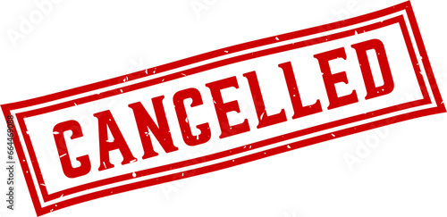 Red Cancelled square grunge rubber stamp png