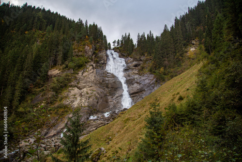 Austria. Alps. Krimmler waterfall 1460 m.