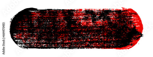 Black and red brush stroke ink isolated on white. Panoramic background. Wide horizontal long banner. Grunge design element. Vector illustration.
