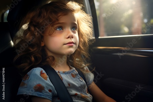 Vehicle girl portrait travel cute caucasian childhood transportation car young person