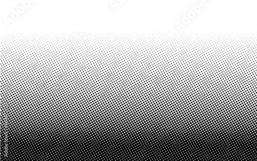 Vertical gradient halftone dotted background. Dots texture banner template. Texture overlay grunge distress linear. Black and white duotone faded effect layout. Vector illustration