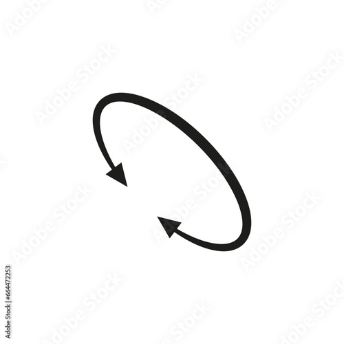 Dual double ended semi circle arrow. Semicircular round long two sided arrow. 