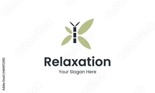 Relaxation and spiritual logo in the shape of a leaf.