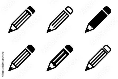 pencil vector set, pen tool, stationery, edit, suitable for use in various templates, editable
