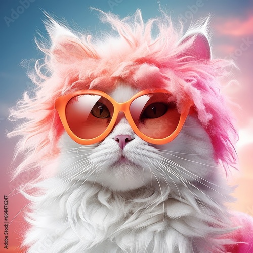 Animal cute pets funny sunglasses beauty portrait feline face kitten kitty cat