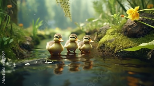 ducklings in their native environment.
