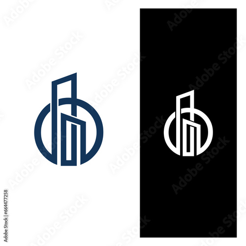 Letter O bulding logo unique icon