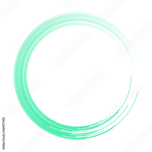 Lines color mint in cirle form. Radial speed lines.