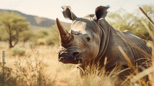 rhinoceros in the safari