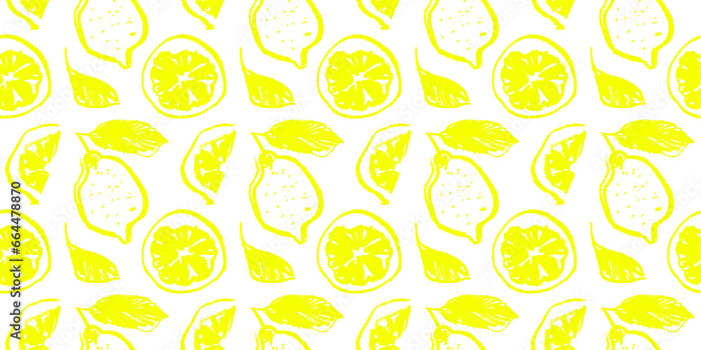 Lemon seamless pattern for Citrus fruit wallpaper on transparent ...