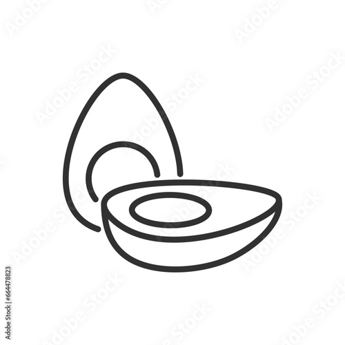 Boiled egg, linear icon. Line with editable stroke