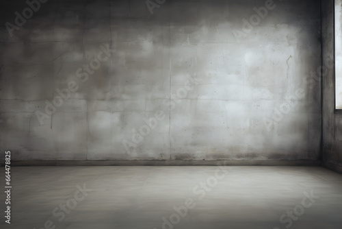 empty concrete room with window  - generative ai