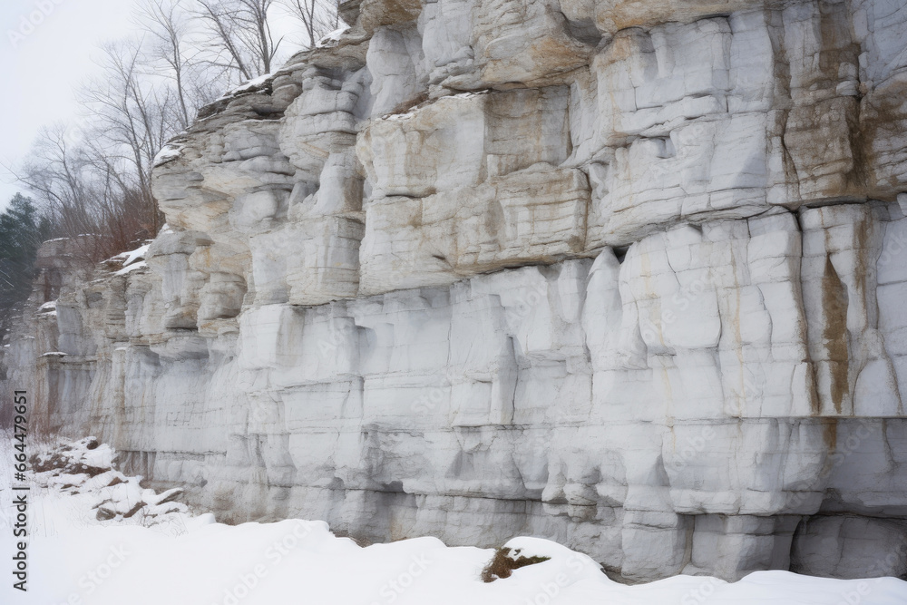 Limestone's Rough Elegance: Detailed Cliff Shot