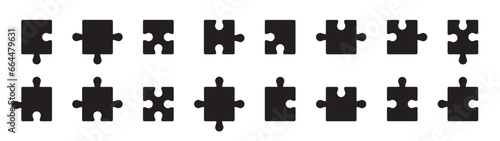 Set of puzzle pieces. Information or presentation, business presentation, puzzle for web. Jigsaw symbol.